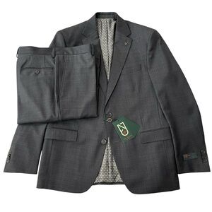 Ted Baker London NEW Men’s 44R 38R Jake Wool Two Button Suit Charcoal Gray $595